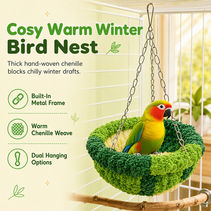 🎄 OFFRE LIMITÉE : -50 % ! ⏰ Nid douillet d’hiver en coton à suspendre pour perruches, calopsittes et inséparables