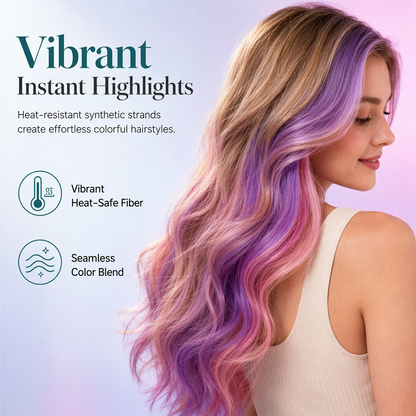 📢📢40% DE RÉDUCTION !! ⏰ Extensions de cheveux colorées à clips lisses | Pose rapide sans colle