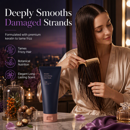 📢📢40% DE RÉDUCTION !! ⏰Masque Capillaire Lissant à la Kératine 320 ml - Soin Réparateur et Nourrissant