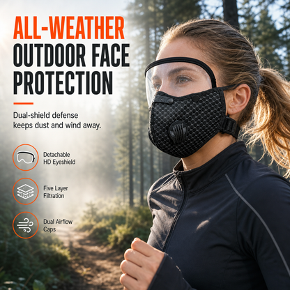📢📢40% DE RÉDUCTION !! ⏰Masque de Sport Extérieur Anti-poussière et Coupe-vent avec Visière de Protection pour Course et Vélo
