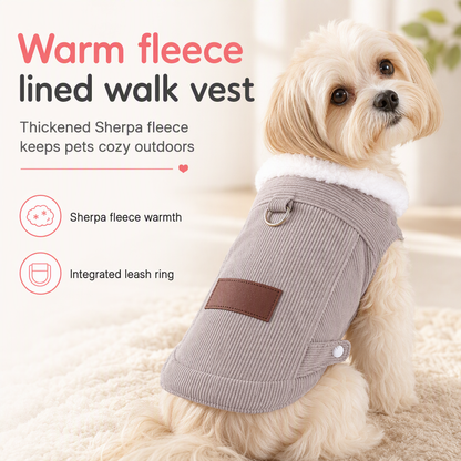 📢📢40% DE RÉDUCTION !! ⏰Gilet chaud en polaire imitation peau de mouton pour animaux – Vêtement épais doublé de polaire pour chiens et chats (automne-hiver)