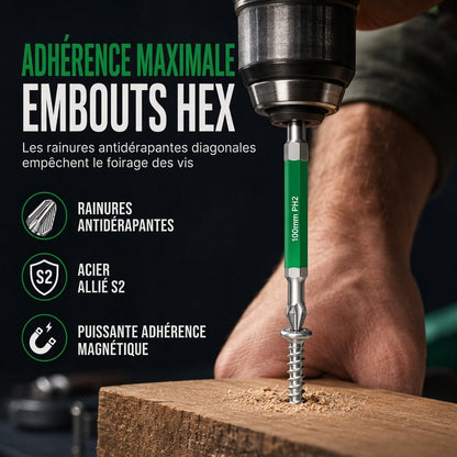 📢📢50 % DE RÉDUCTION !! ⏰Ensemble d'embouts Phillips magnétiques – Revêtement antidérapant et résistance aux chocs pour bricolage et réparations