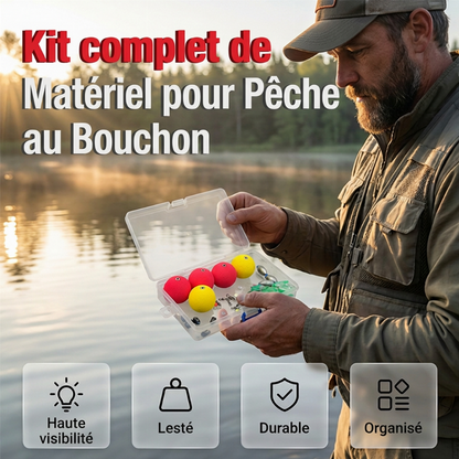 📢📢50 % DE RÉDUCTION !! ⏰Kit complet de monture avec flotteur et plomb de pêche