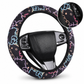 Universal 38cm Ringless Silk Steering Wheel Cover Printed Breathable Car Wheel Protector for All Seasons