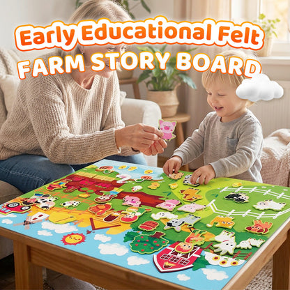 📢📢50 % DE RÉDUCTION !! ⏰Tableau d'Éveil en Feutrine - Histoires de la Ferme pour Enfants