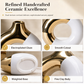 Modern Ceramic Flower Vase with Gold Accents for Tabletop Floral Arrangement and Home Decor