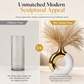 Modern Ceramic Flower Vase with Gold Accents for Tabletop Floral Arrangement and Home Decor