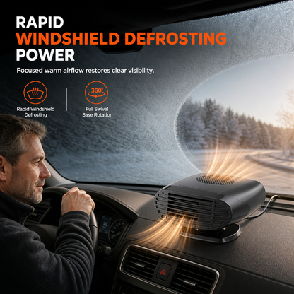 📢📢40 % DE RÉDUCTION !! ⏰Mini chauffage ventilé 12V auto, dégivrage pare-brise, sécurité routière🛞