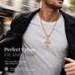 📢📢40 % DE RÉDUCTION !! ⏰Collier Pendentif Croix Hip-Hop Double Rang en Strass avec Chaîne Figaro