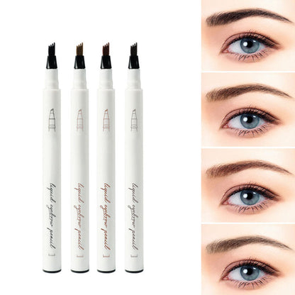 📢📢50 % DE RÉDUCTION !! ⏰Crayon à Sourcils Liquide 4 Fourches, Feutre Effet Microblading Naturel, Waterproof et Longue Tenue 24H