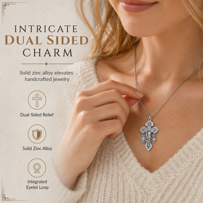 📢📢50% OFF !! ⏰✝️Zinc Alloy Pardon Crucifix with and Saint Benedict Medals Religious Charm for Jewelry Making