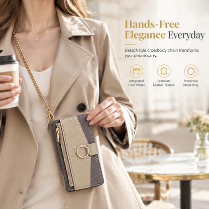 📢📢40 % DE RÉDUCTION !! ⏰ Luxury Crossbody Wallet Phone Case with Card Slots & Kickstand 👛