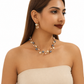 📢📢40 % DE RÉDUCTION !! ⏰ Parure de Bijoux Mariage et Soirée 2 Pièces Collier et Boucles d'Oreilles Floral Vintage en Perles