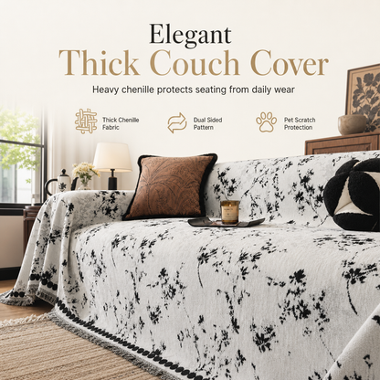 📢📢40 % DE RÉDUCTION !! ⏰Housse de canapé en chenille style français, résistante aux griffures de chat, universelle, couverture d'appoint