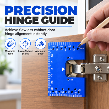 📢📢50% OFF !! ⏰Aluminum Alloy Magnetic Hinge Installation Template and Quick Positioning Fixing Plate Tool