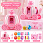 📢 42% de Réduction – Coffret de Maquillage Enfant Lavable Princesse avec Mallette Dépliable et Tampon à Ongles Magique