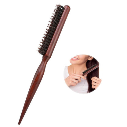 📢📢40 % DE RÉDUCTION !! ⏰ Peigne à coiffer en poils naturels, Poils de Sanglier Naturels, Peigne à Queue de Rat pour Coiffure Volume & Séparation, Antistatique ✨