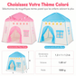 Tente de Jeu Intérieure pour Enfants - Maison de Jeu Château de Princesse, Base Secrète de Lit pour Tout-Petits