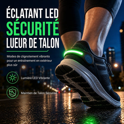Clip lumineux LED pour chaussures, lumière clignotante d'avertissement de sécurité pour la course à pied et le cyclisme nocturnes